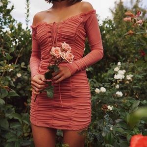 Majorelle Darling Pink Ruched Bodycon Dress XS